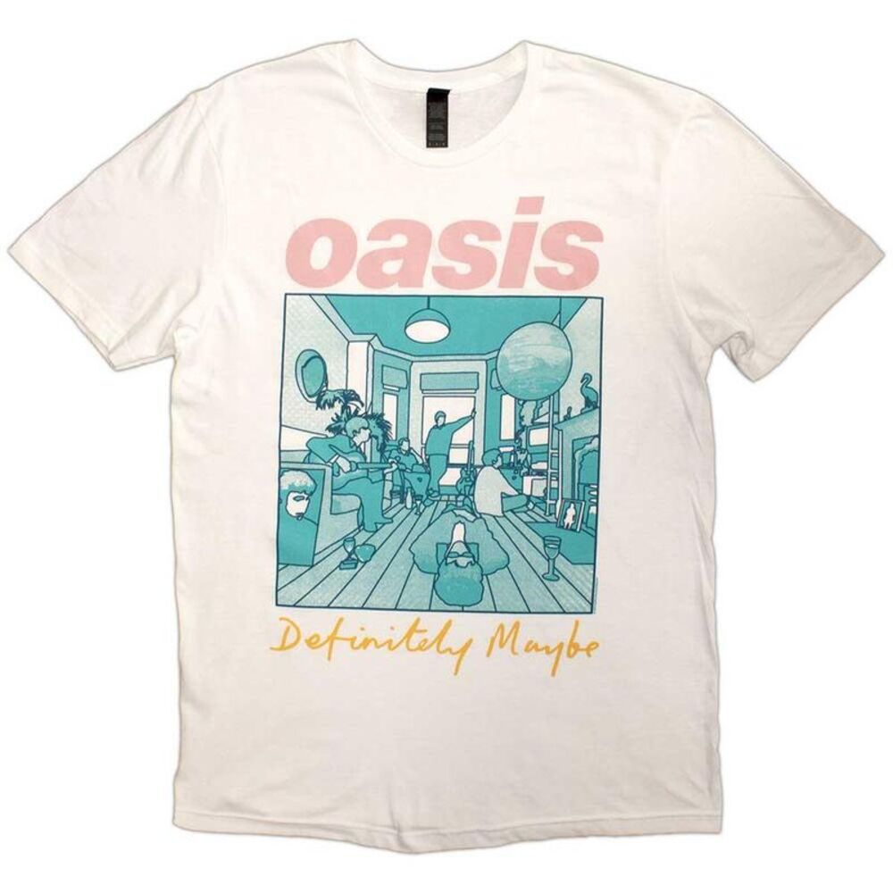 Oasis Unisex Adult Definitely Maybe Illustration T-Shirt / White